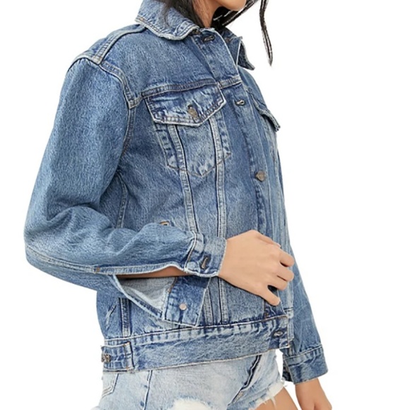 NWOT Free People Jolene Trucker Denim Jean Jacket Sz XS - Picture 12 of 12